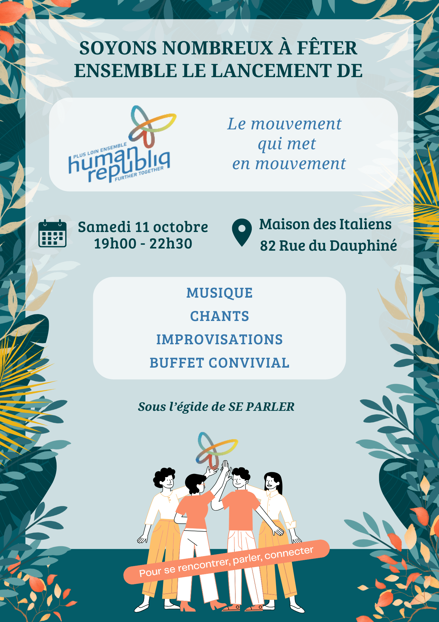 Affiche du lancement de human republiq le 11 octobre 2025